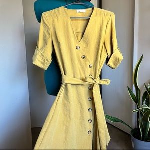 Vintage inspired mustard yellow dress